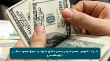 تحديث الخميس.. سعر الدولار يلامس مفترق البنوك والسوق السوداء مقابل الجنيه المصري